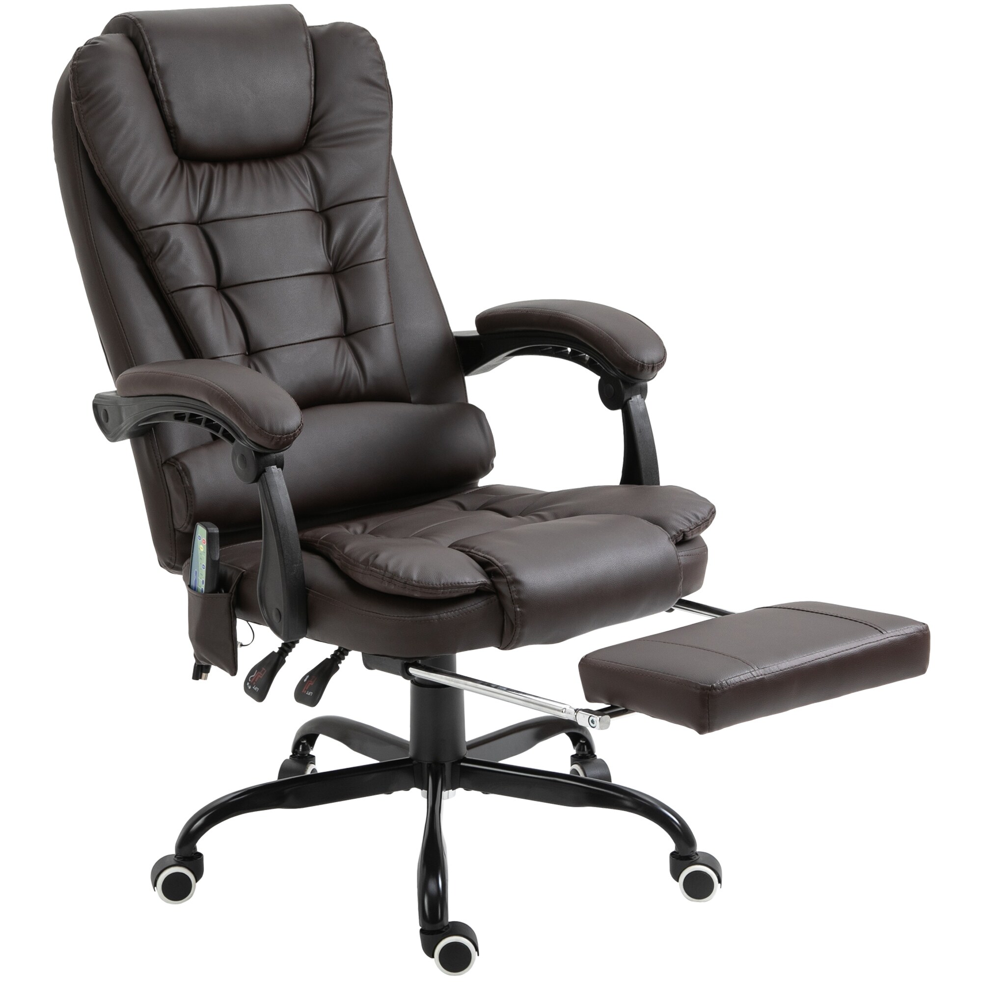 Vinsetto linen fabric adjustable heated massage recliner office chair clearance