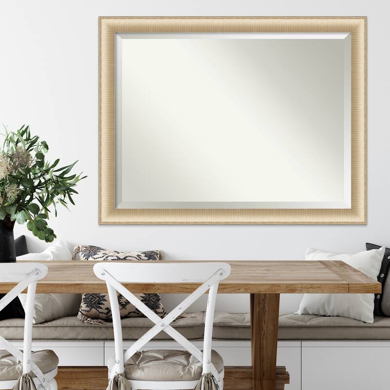 Beveled Wall Mirror - Elegant Brushed Bronze Frame