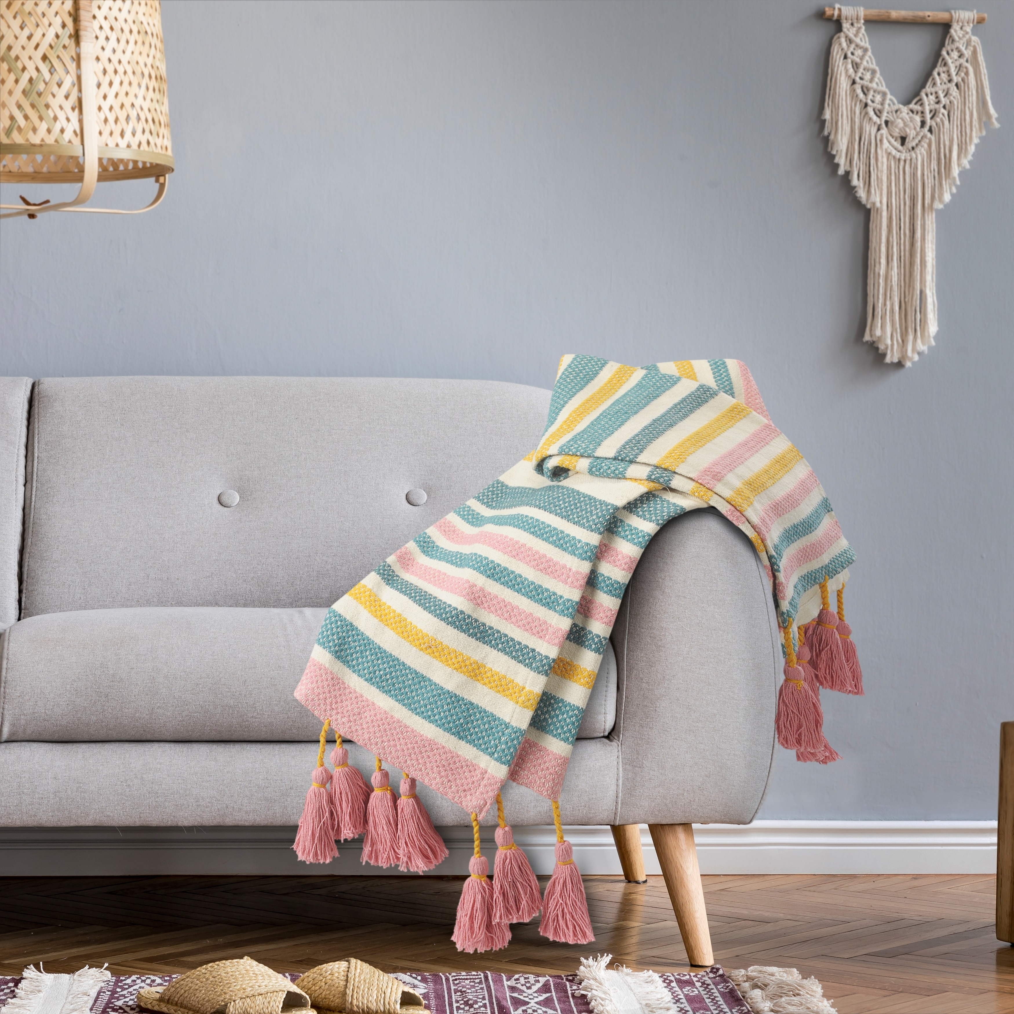Blue and pink throw hot sale blanket