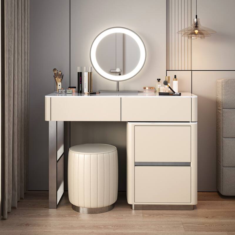 JASIWAY Modern Solid Wood Telescopic Makeup Vanity Desk