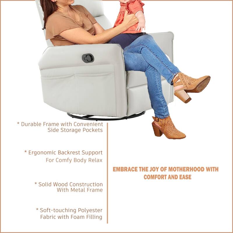 360 Degree Swivel Recliner Chair with Side Pocket