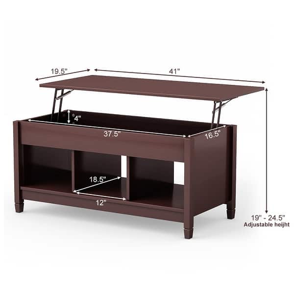 Costway Lift Top Coffee Table w/ Hidden Compartment and Storage