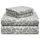 preview thumbnail 21 of 24, Pointehaven Printed Cotton Flannel Hemstitch Deep Pocket Bed Sheet Set California King - Leopard
