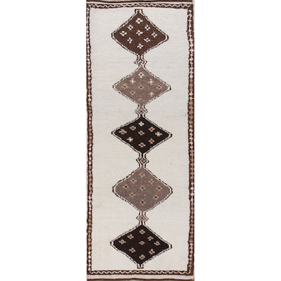 Plush Beige Turkish Anatolian Runner Rug Hand-knotted Wool Carpet - 3'7"x 11'2"