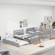 preview thumbnail 12 of 16, Twin over Pull-out Bunk Bed with Twin Trundle, Convertible Design, Full-length Guardrail