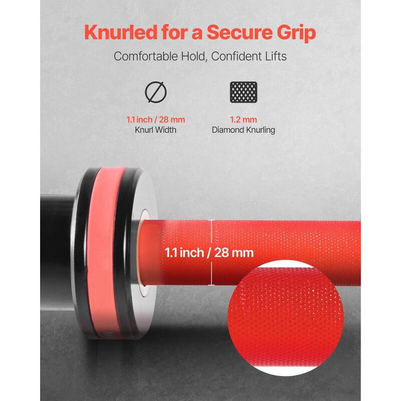 2-Inch Plate Compatible Steel Barbell with Brass Bushings and Diamond Knurled Handle