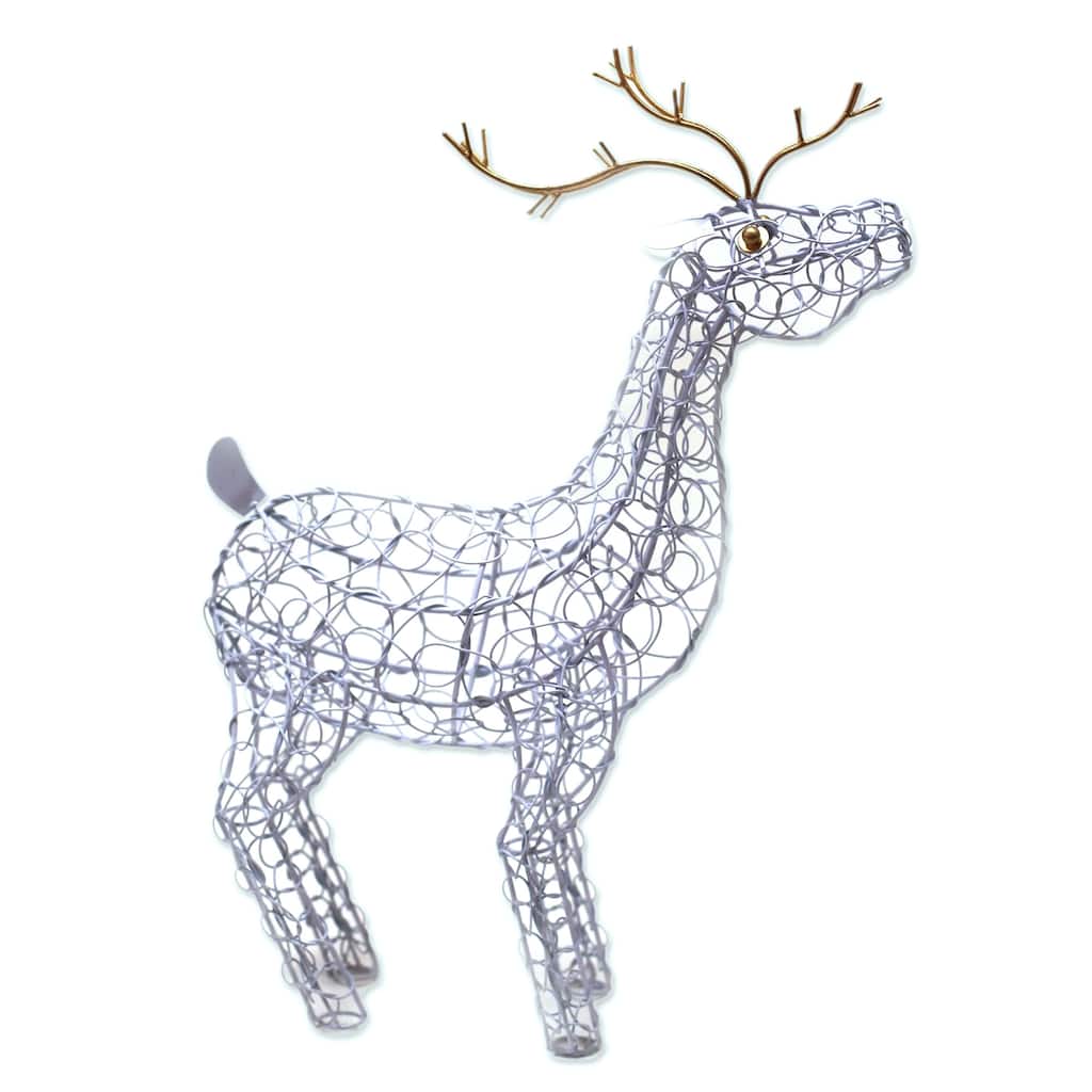 Novica Handmade Wire Reindeer Steel Holiday Decor