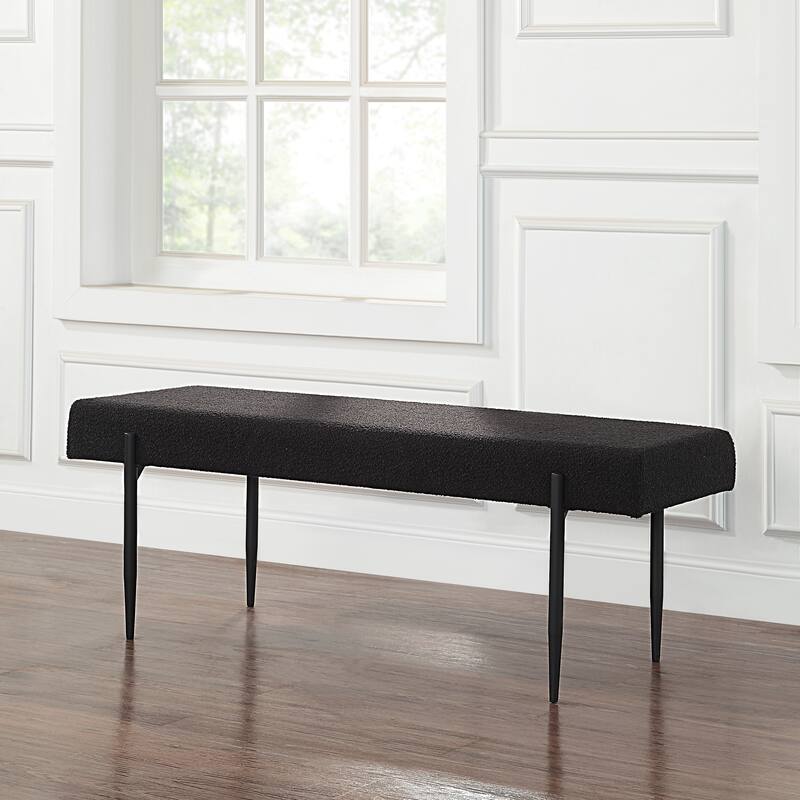 Renwil Lowe Indoor Boucle Bench, Black
