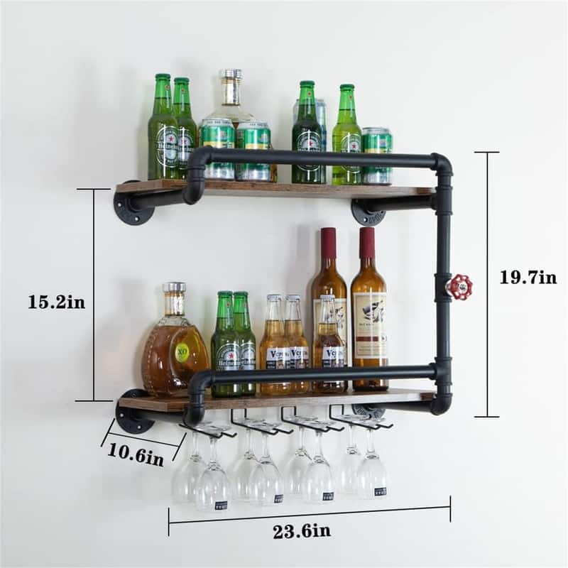 Wine Rack Wall Mounted 2 Tier