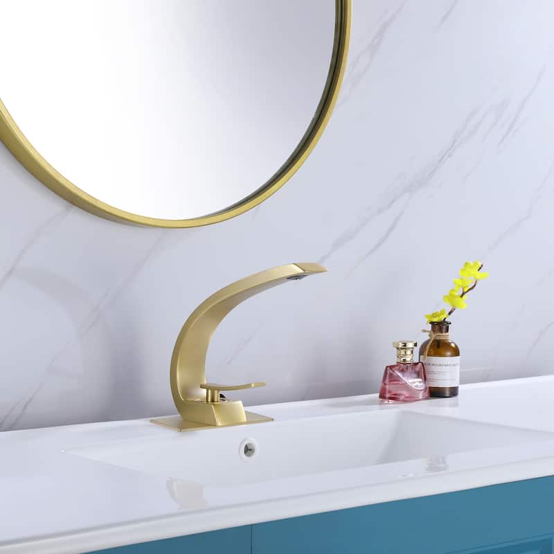 Modland Single Handle Bathroom Sink Faucet Single Hole, Black/Gold/Nickel