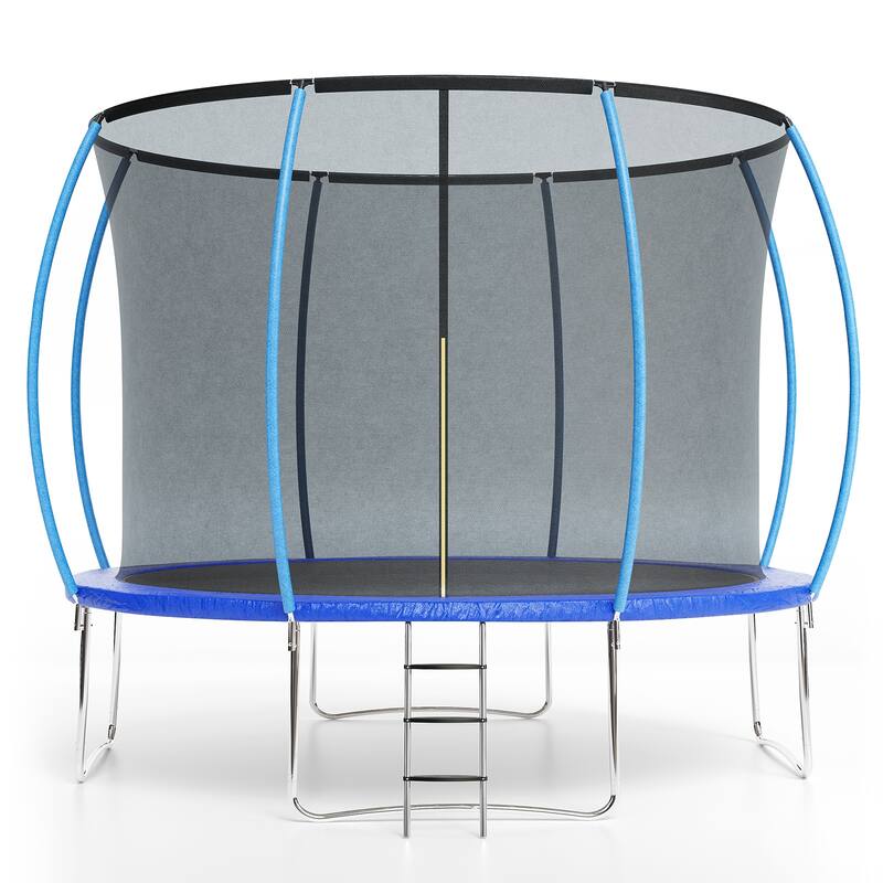 Trampolines for Kids Adults with Enclosure Ladder for Outdoor Jump - Blue - 10FT