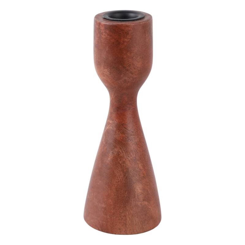 Mango Wood Taper Candle Holder Minimalist Silhouette Modern Design