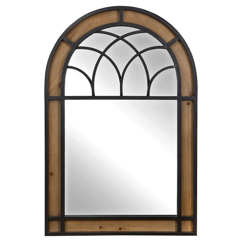 FirsTime & Co. Brown Hemmingway Farmhouse Arch Mirror, Wood and Metal Frame