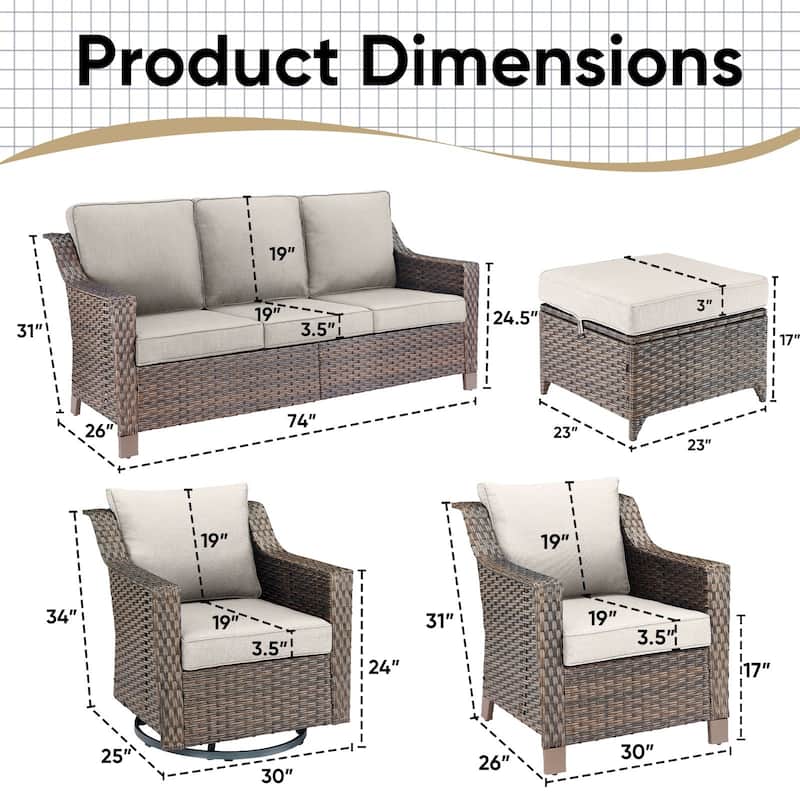 Outside Patio Sofa Chair with Cushions