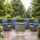 Option Grey Rattan - Blue Cushion