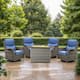 Option Grey Rattan - Blue Cushion