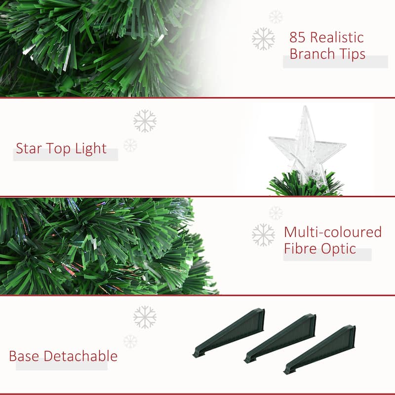 HOMCOM 2.5 ft. Douglas Fir Prelit Small Christmas Tree with Lights, Artificial Little Christmas Tree with Stand