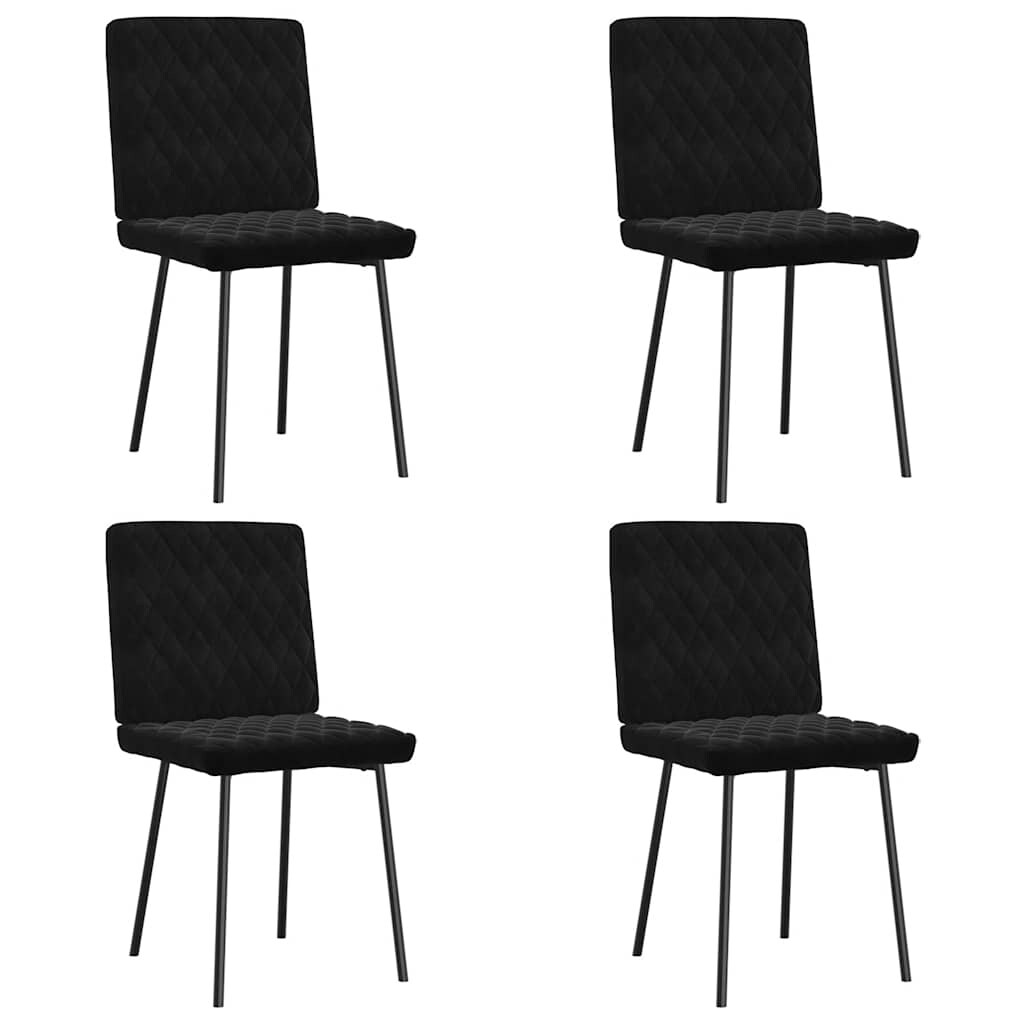vidaXL Dining Chairs 2/4/6 pcs Black Velvet - 17.7" x 21.3" x 32.7"