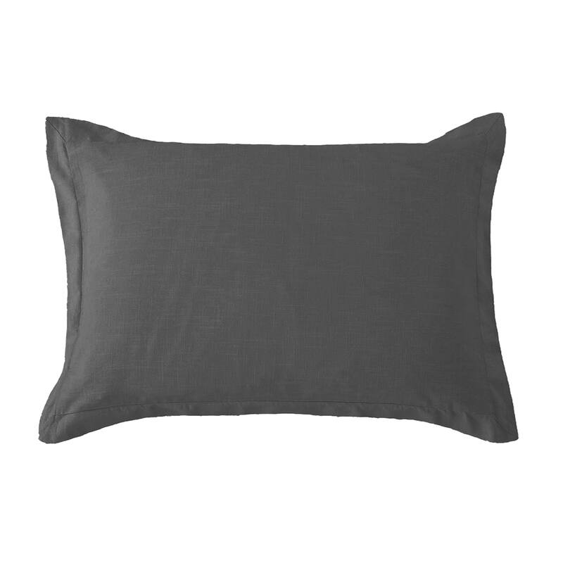 HiEnd Accents Washed Linen Tailored Pillow Sham - Standard - Slate