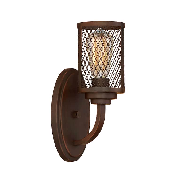 Akron 1 Light Metal Wall Sconce - Rubbed Bronze