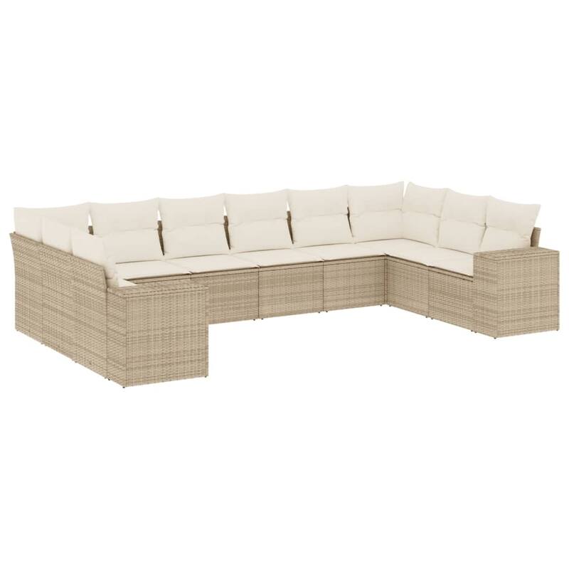vidaXL Patio Sofa Set with Cushions Outdoor Conversation Furniture Poly Rattan