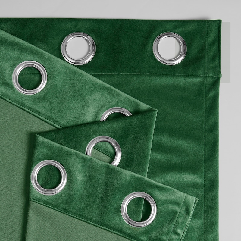 Exclusive Fabrics Simply Velvet Grommet Room Darkening Curtains for Bedroom & Living Room Curtains Pair (2 Panels))