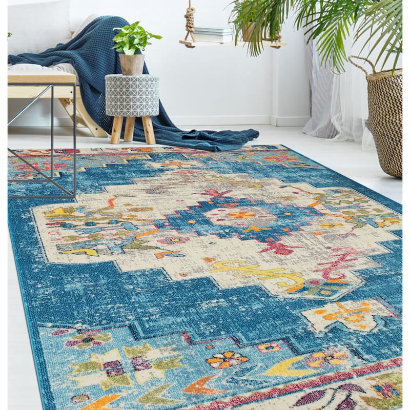 Noori Rug Sapphire Distressed Delma Multicolor Area Rug