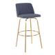 Option Blue Fabric/Gold Metal Base