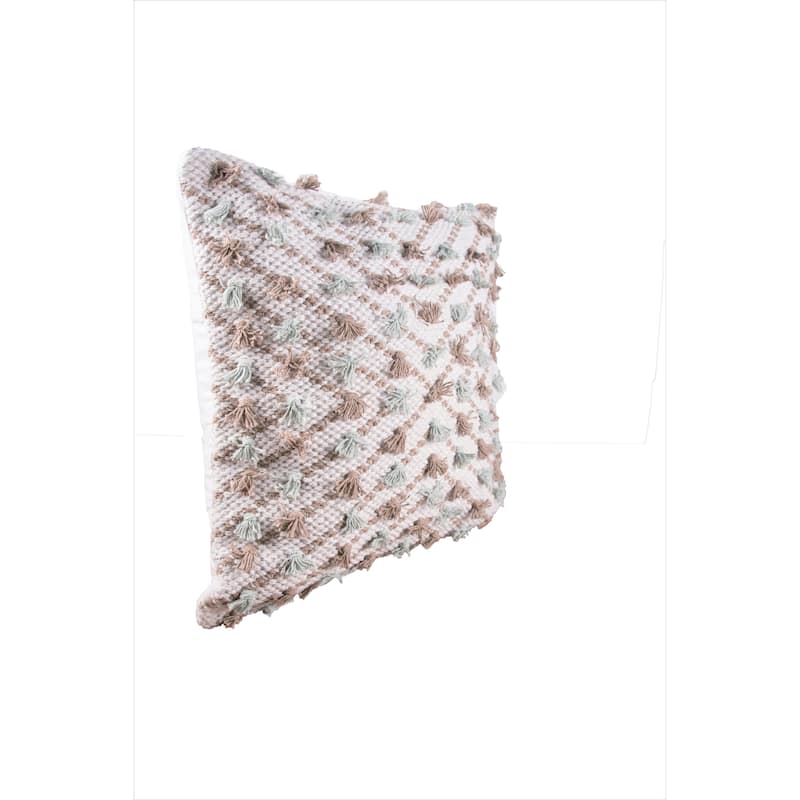 18" x 18" Diagonal Tuft Seaglass Woven Square Throw Pillow