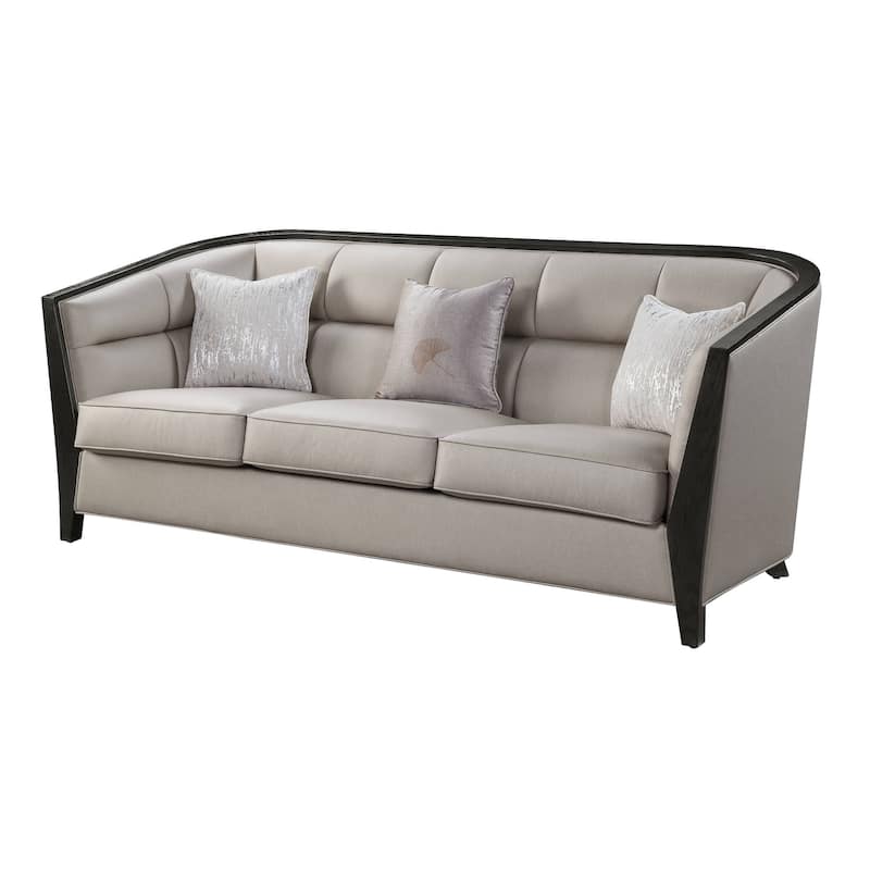 Revelle Beige and Black Loveseat with 2-Pillow