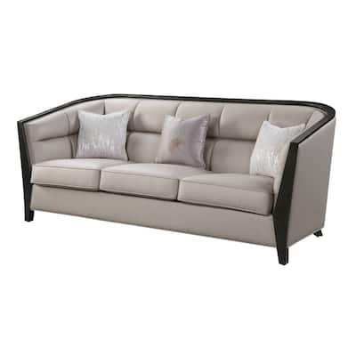 Revelle Beige and Black Loveseat with 2-Pillow
