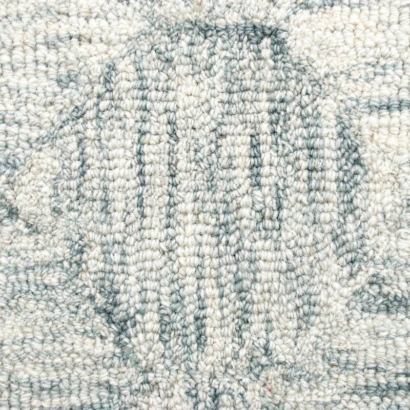 Sevita Silver Geometric Wool Area Rug