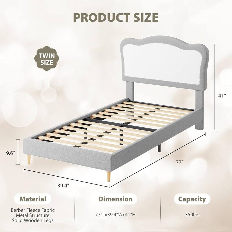 Upholstered Bed Frame, with Headboard & Footboard