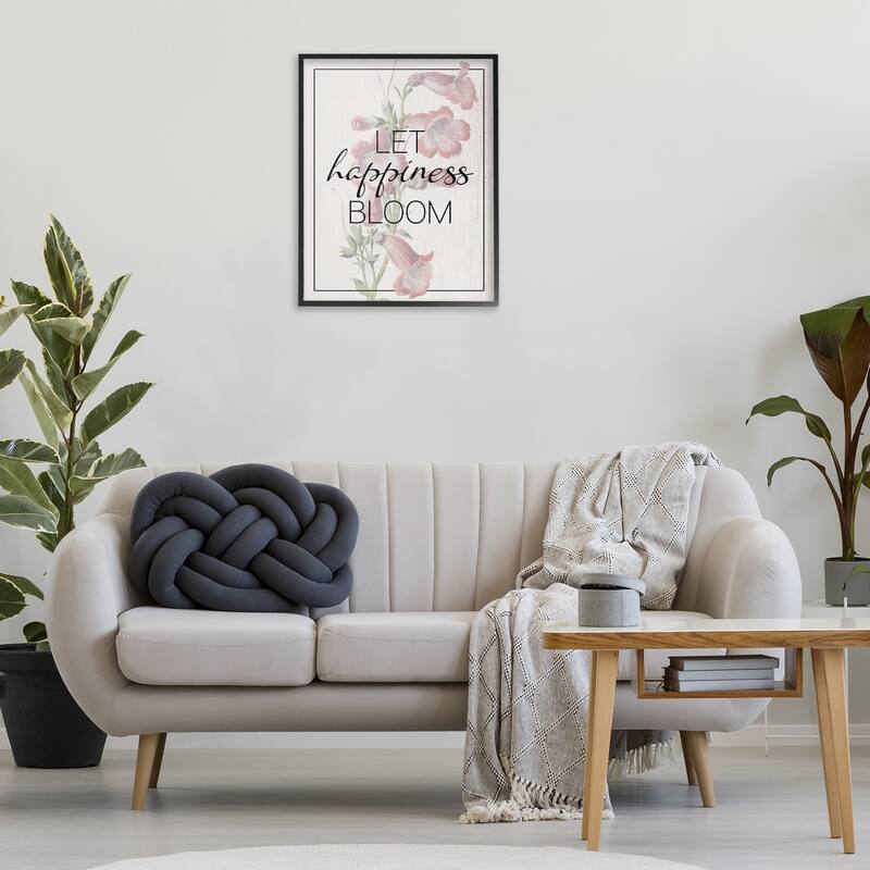 Stupell Vintage Let Happiness Bloom Framed Giclee Art Design By Lil' Rue