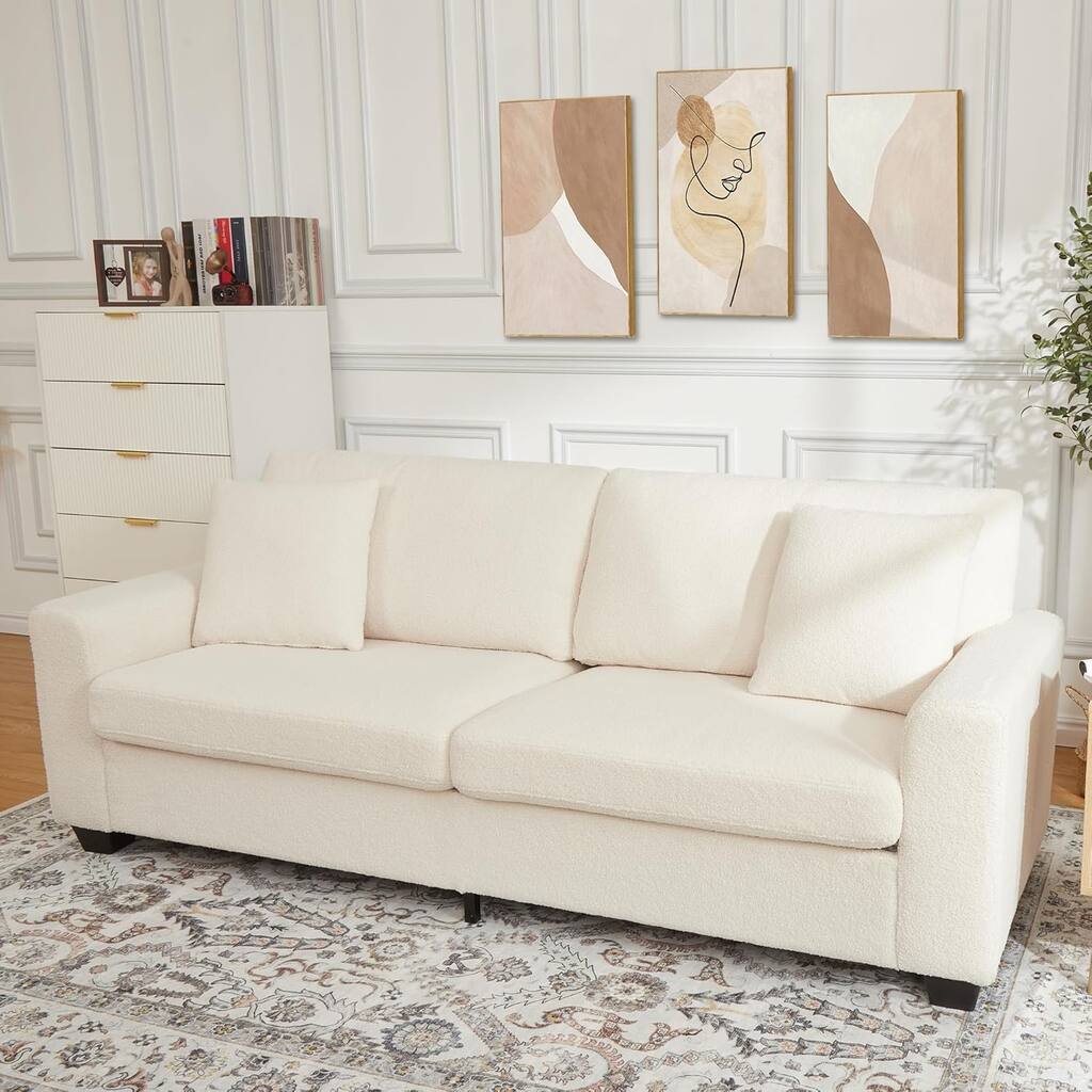 83 Inch Modern 3 Seater Sofa with Deep Seats, Comfortable Cloud Couch for Living Room