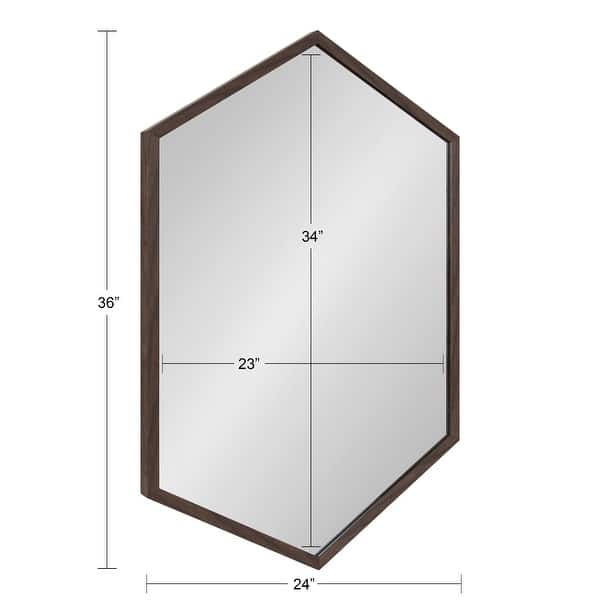 dimension image slide 2 of 6, Kate and Laurel Laverty Framed Hexagon Wall Mirror