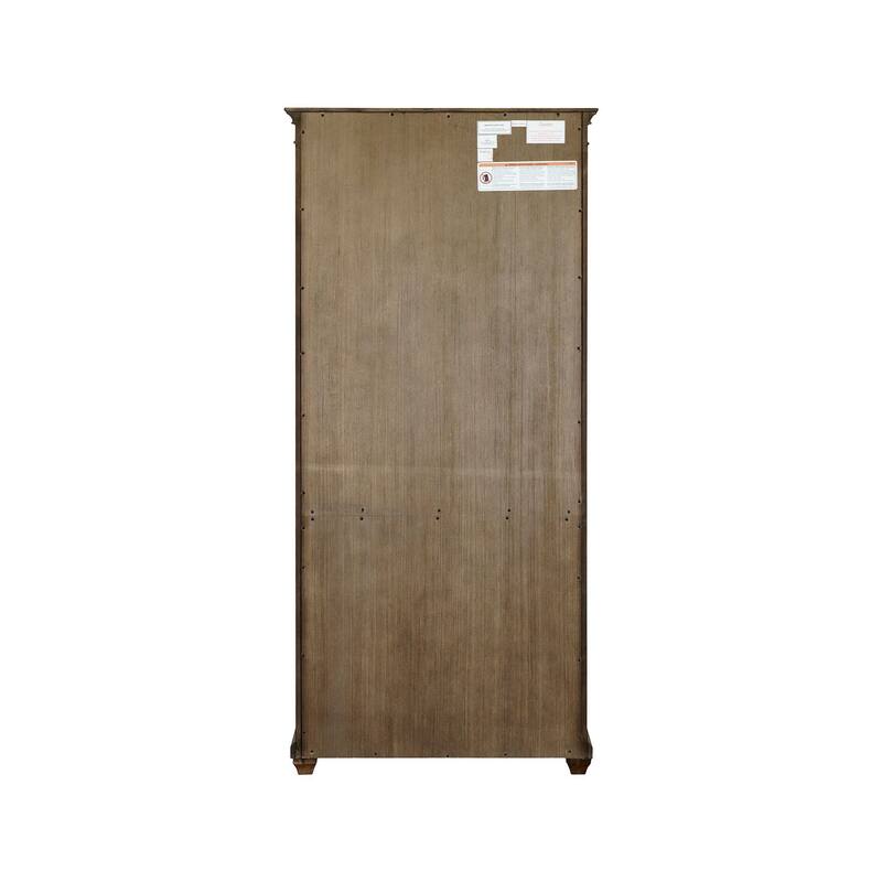 Traditional Wood Open Bookcase, Office Shelving, Storage Cabinet, Fully Assembled, Brown