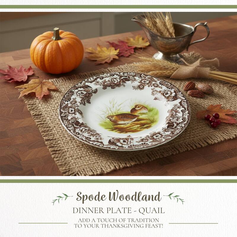 Spode Woodland Dinner Plate Birds Motif - 10.5