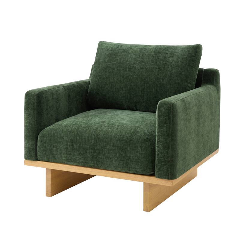 Christopher Knight Home - Modern Wooden Upholstered Accent Chair with Ergonomic Comfort