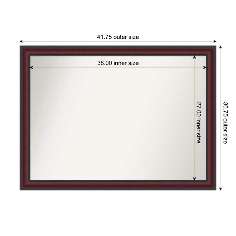 Dalat Non-Beveled Framed Bathroom Vanity Wall Mirror - Dalat Cherry - 42 x 31 in
