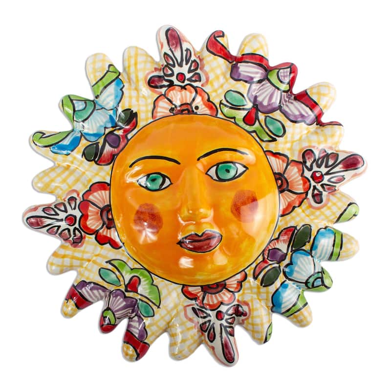 Novica Handmade Bright Sol Ceramic Wall Art