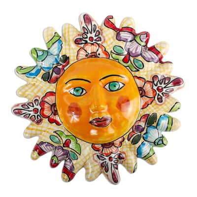 Novica Handmade Bright Sol Ceramic Wall Art