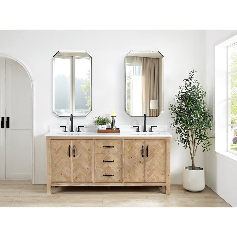 Javier Bath Vanity with Composite Stone Top and Mirror
