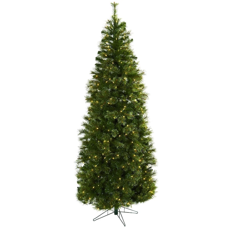 7.5ft. Cashmere Slim Artificial Christmas Tree with Clear Lights - Sleek Elegant Holiday X-Mas Display