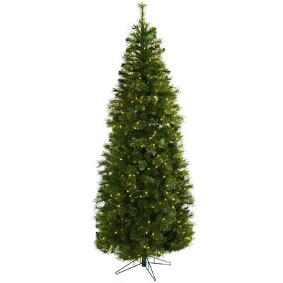 7.5ft. Cashmere Slim Artificial Christmas Tree with Clear Lights - Sleek Elegant Holiday X-Mas Display