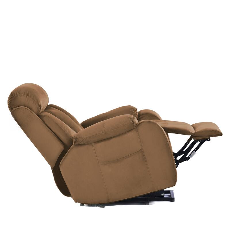 Blue Power Lift Recliner for Elderly with Remote & Side Pocket