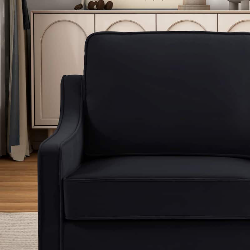 Modern Velvet Upholstered Accent Chair Single Sofa Armchair