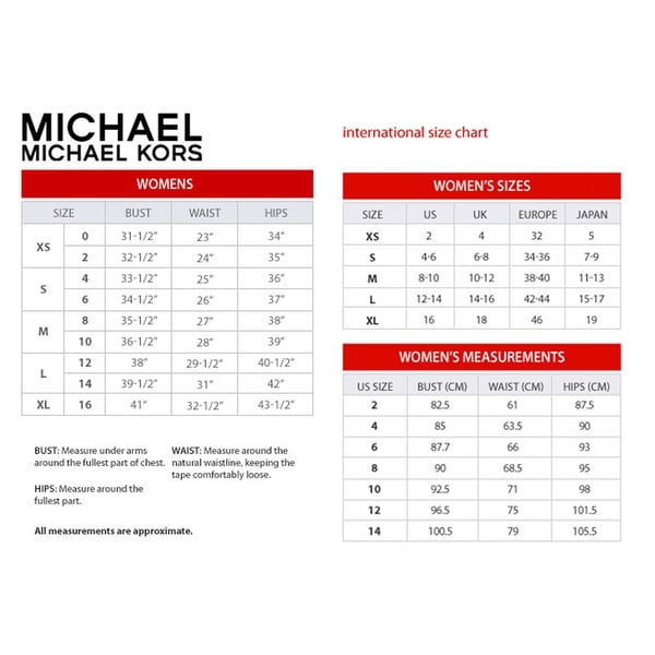 Chi tiết 53 về michael kors size chart shoes hay nhất  cdgdbentreeduvn