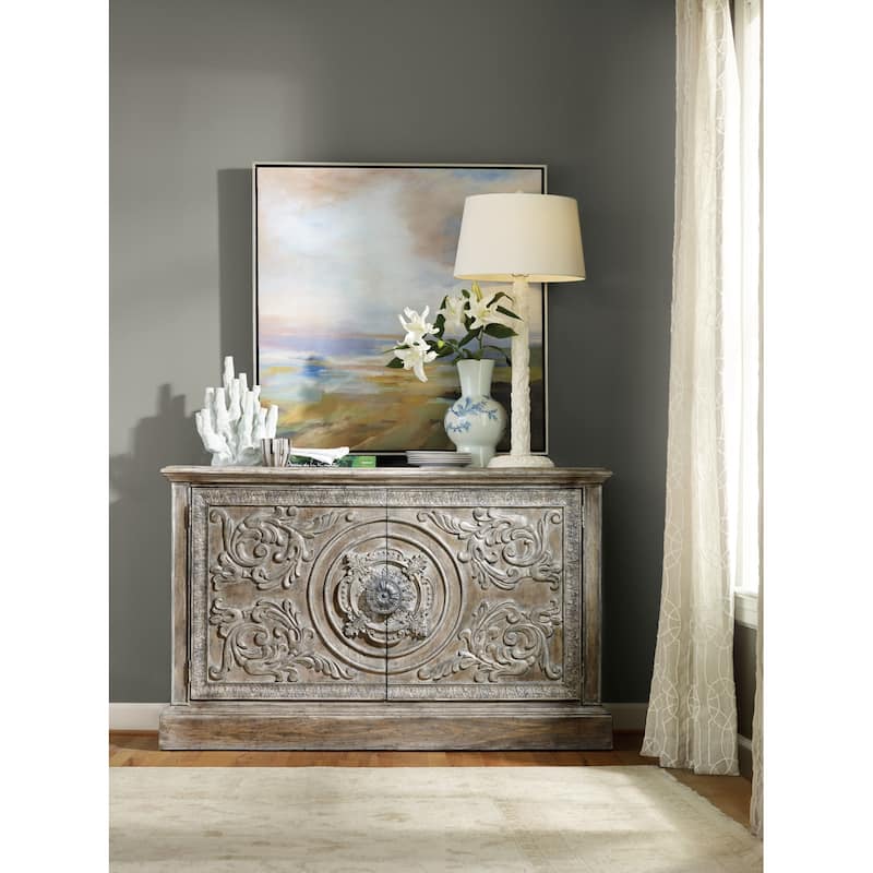 Hooker Furniture Melange 60" Wide Old World Antique Carved Front
