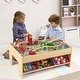 preview thumbnail 4 of 8, Gymax 94 PCS Wooden Train Set Table w/Reversible Tabletops 3 Storage